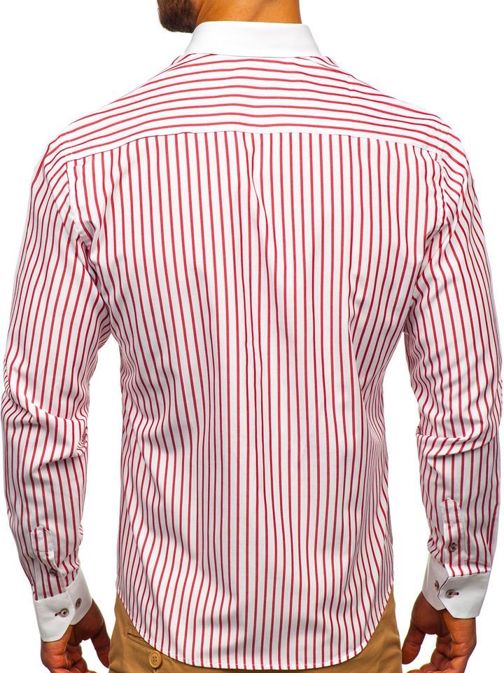 Camisa roja 2025 con rayas blancas