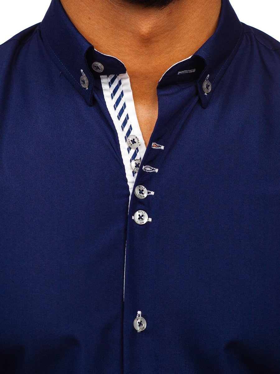 Camisas de 2025 hombre azul marino