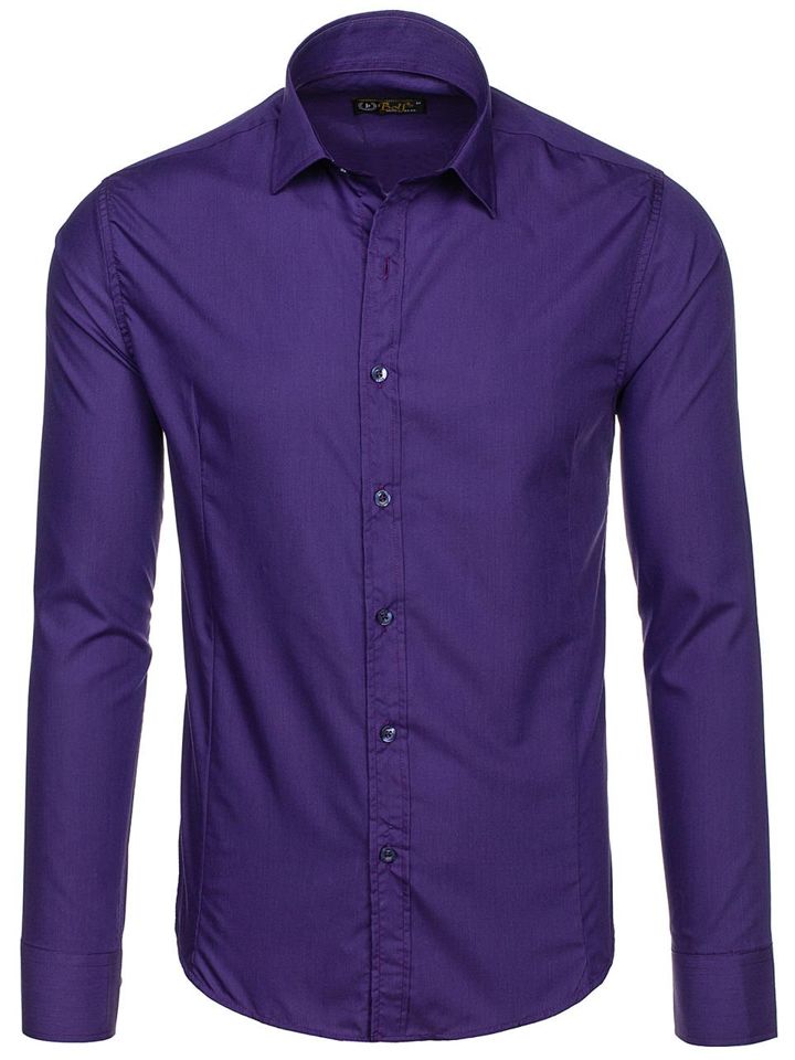 Camisa violeta hombre deals