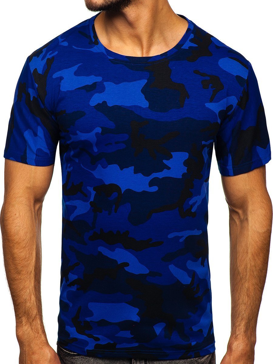Camiseta de camuflaje para hombre color azul oscuro Bolf S807 AZUL OSCURO