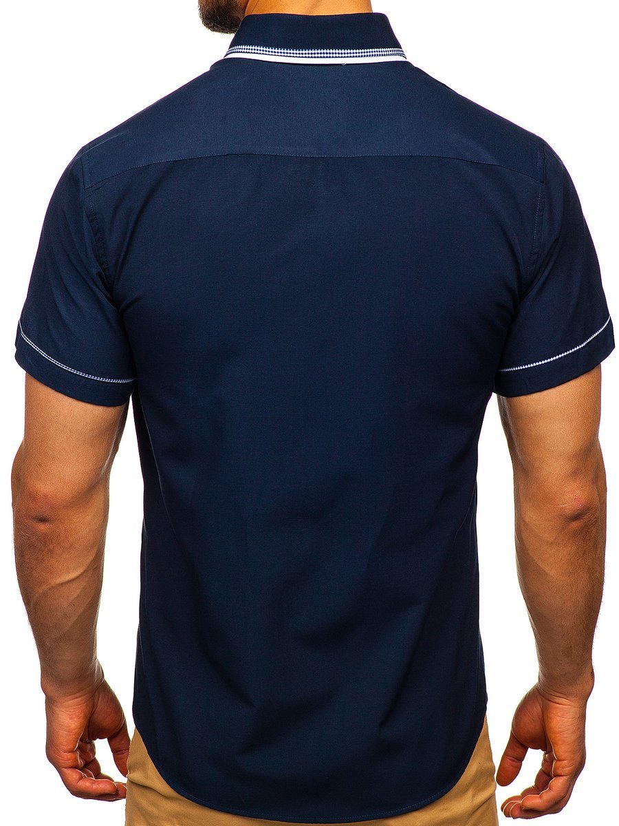 Camiseta de manga corta para hombre azul oscuro Bolf 3520 AZUL OSCURO