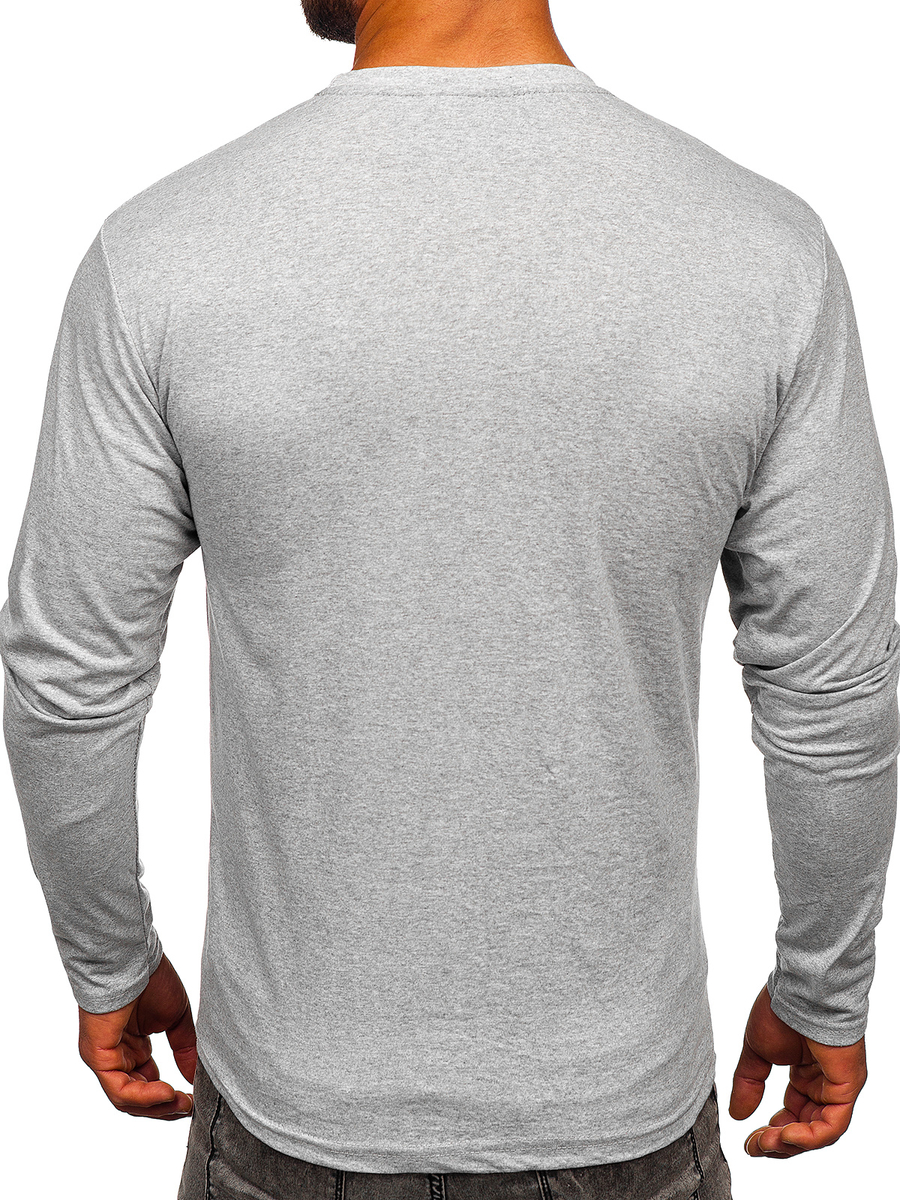 Camiseta gris online manga larga