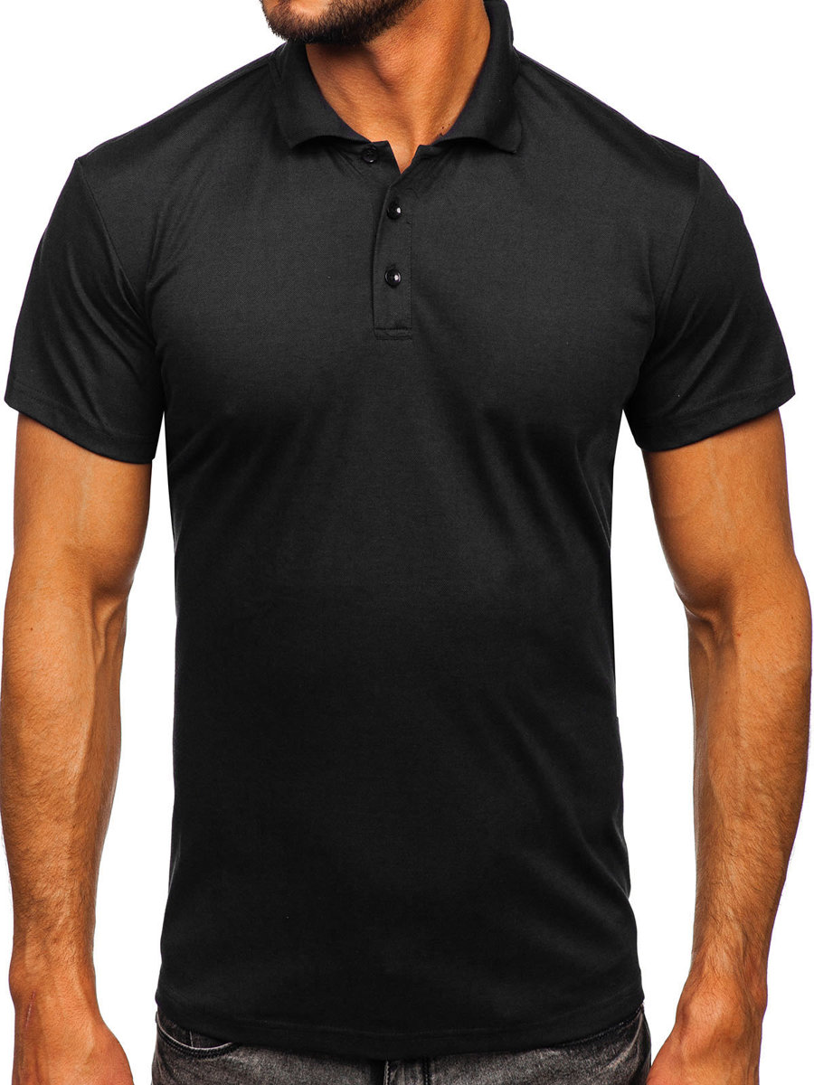 Serpiente entonces apretón Camiseta polo de manga corta para hombre negro Bolf 8T80 NEGRO