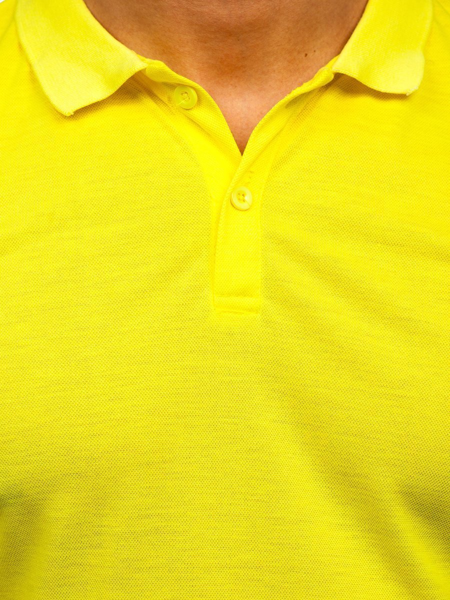 propiedad A bordo Hong Kong Camiseta polo para hombre color amarillo neón Bolf GD02 AMARILLO NEÓN