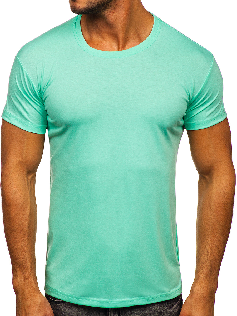 Paseo mercado financiero Camiseta sin estampado para hombre color verde menta Bolf 2005 VERDE MENTA