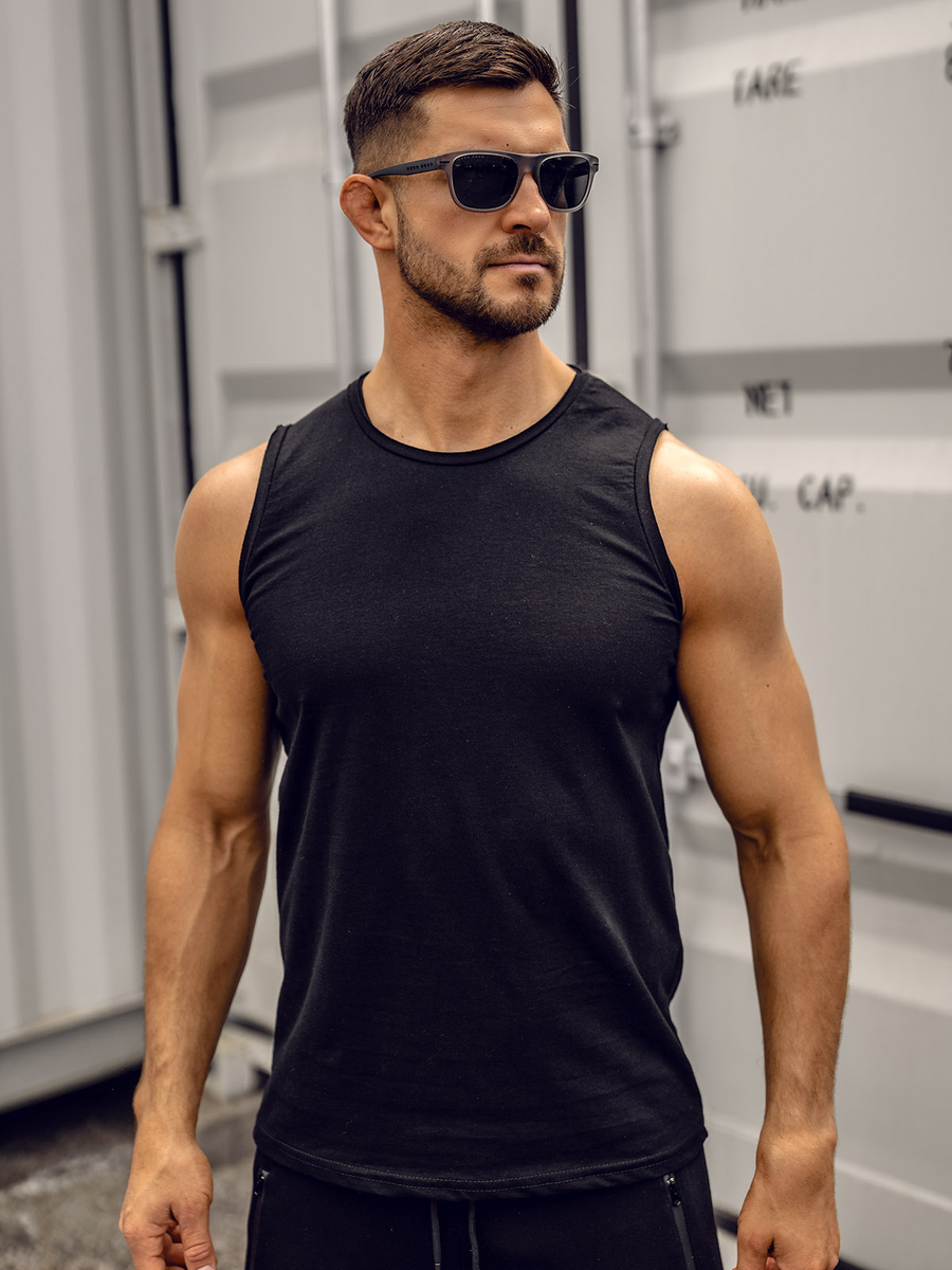 Negro sin camiseta new arrivals