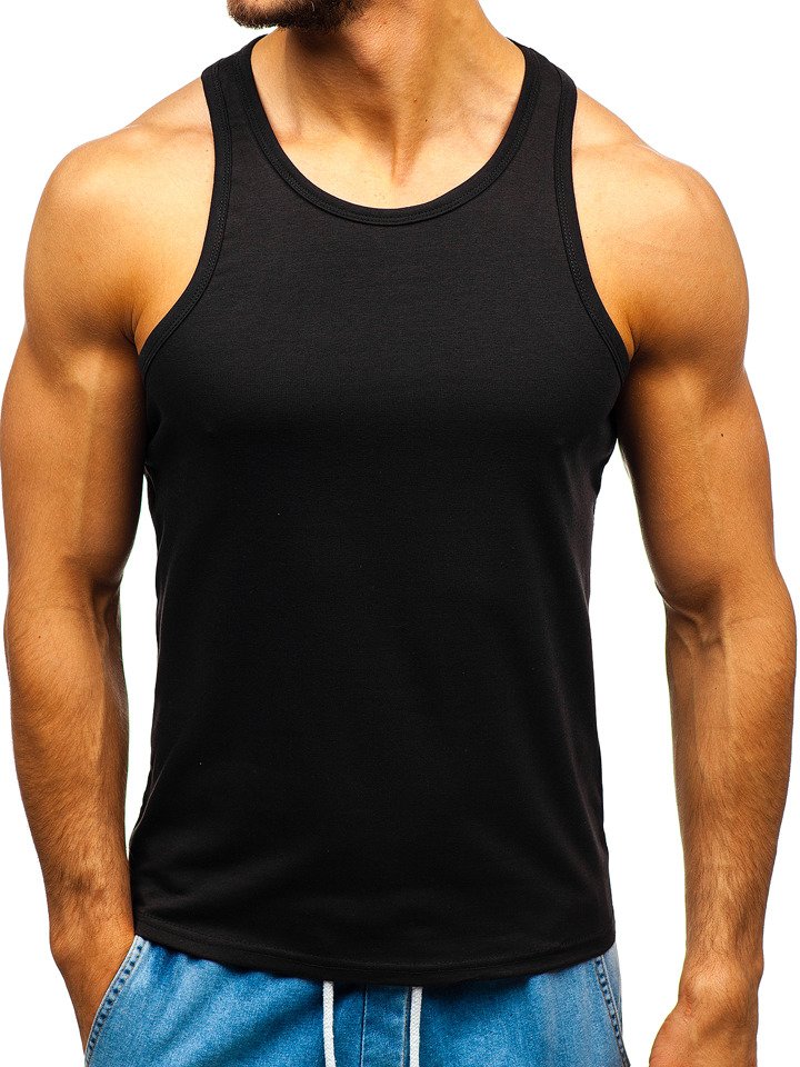 Camiseta tank top sin estampado para hombre negra Bolf 99002 NEGRO