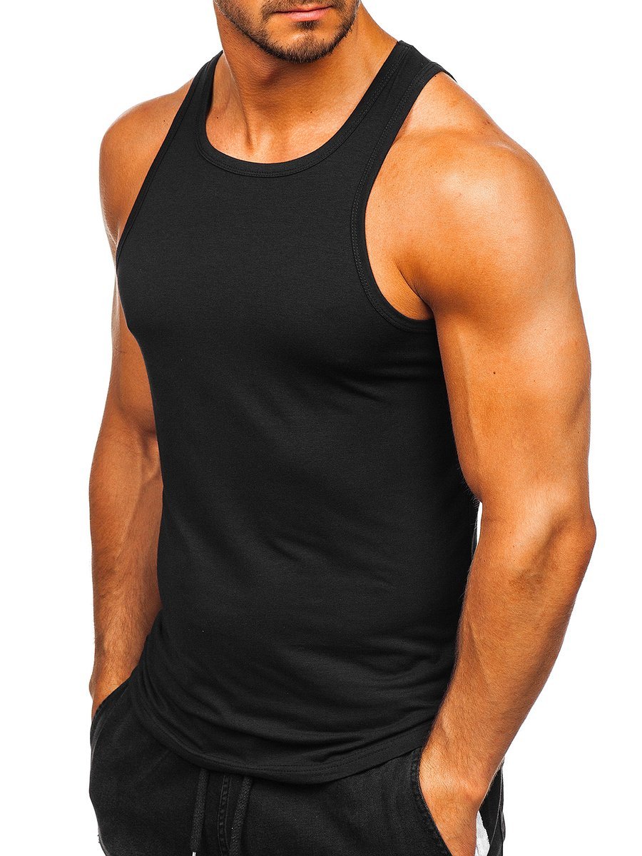 Camiseta tank top sin estampado para hombre negra Bolf 99003 NEGRO