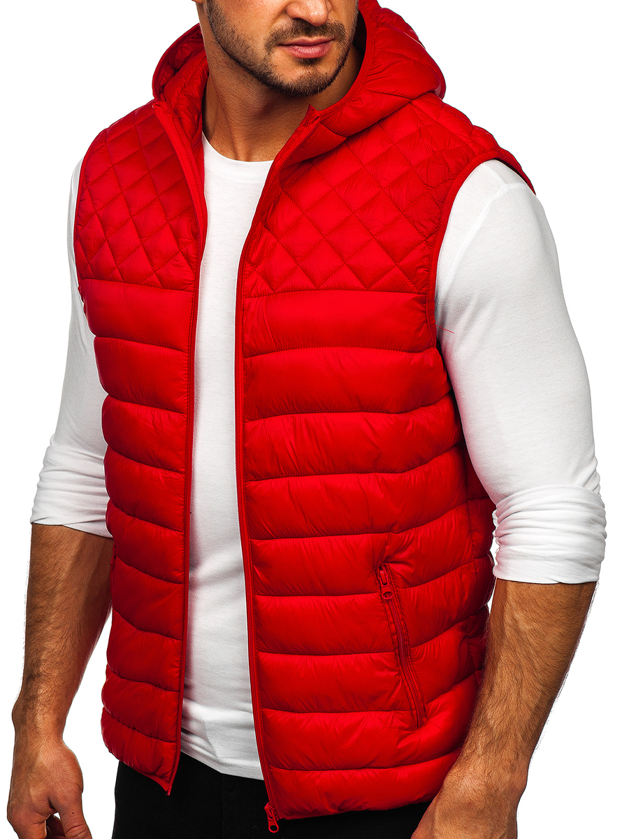 Chaleco acolchado con para hombre color ROJO