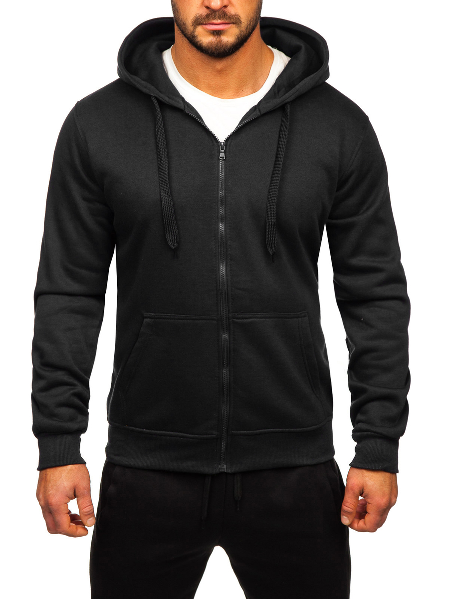 Chandal con capucha para hombre negro Bolf D004