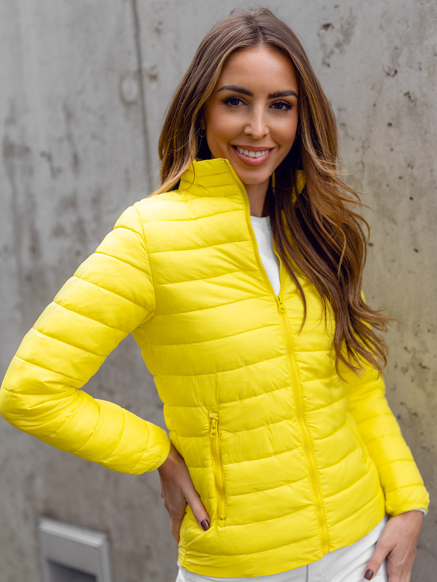 Chaqueta acolchada cuello alto entretiempo para mujer amarillo Bolf 1141A AMARILLO