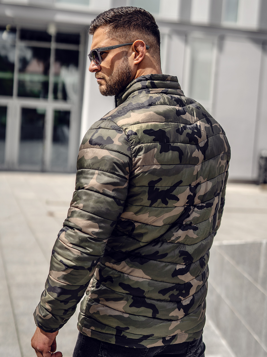 Chaqueta acolchada de invierno camuflaje para hombre verde Bolf SM80