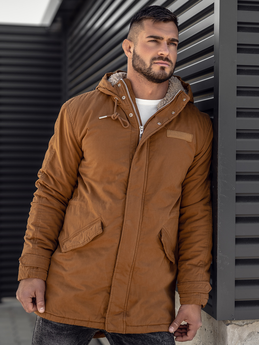 Chaqueta algodón de invierno parka para hombre camel Bolf EX838A