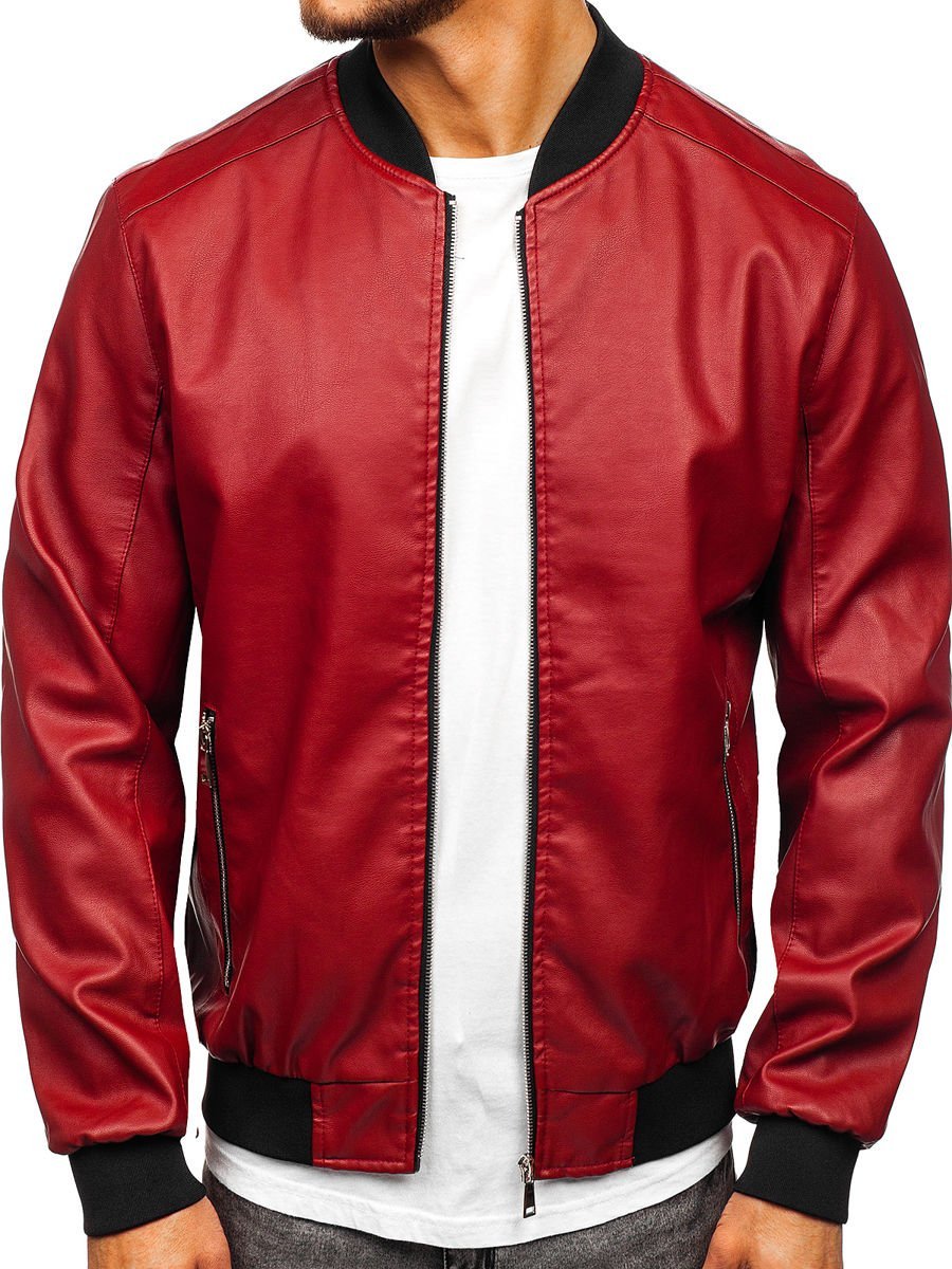 bomber de cuero hombre burdeos Bolf 1147 ROJO BURDEOS