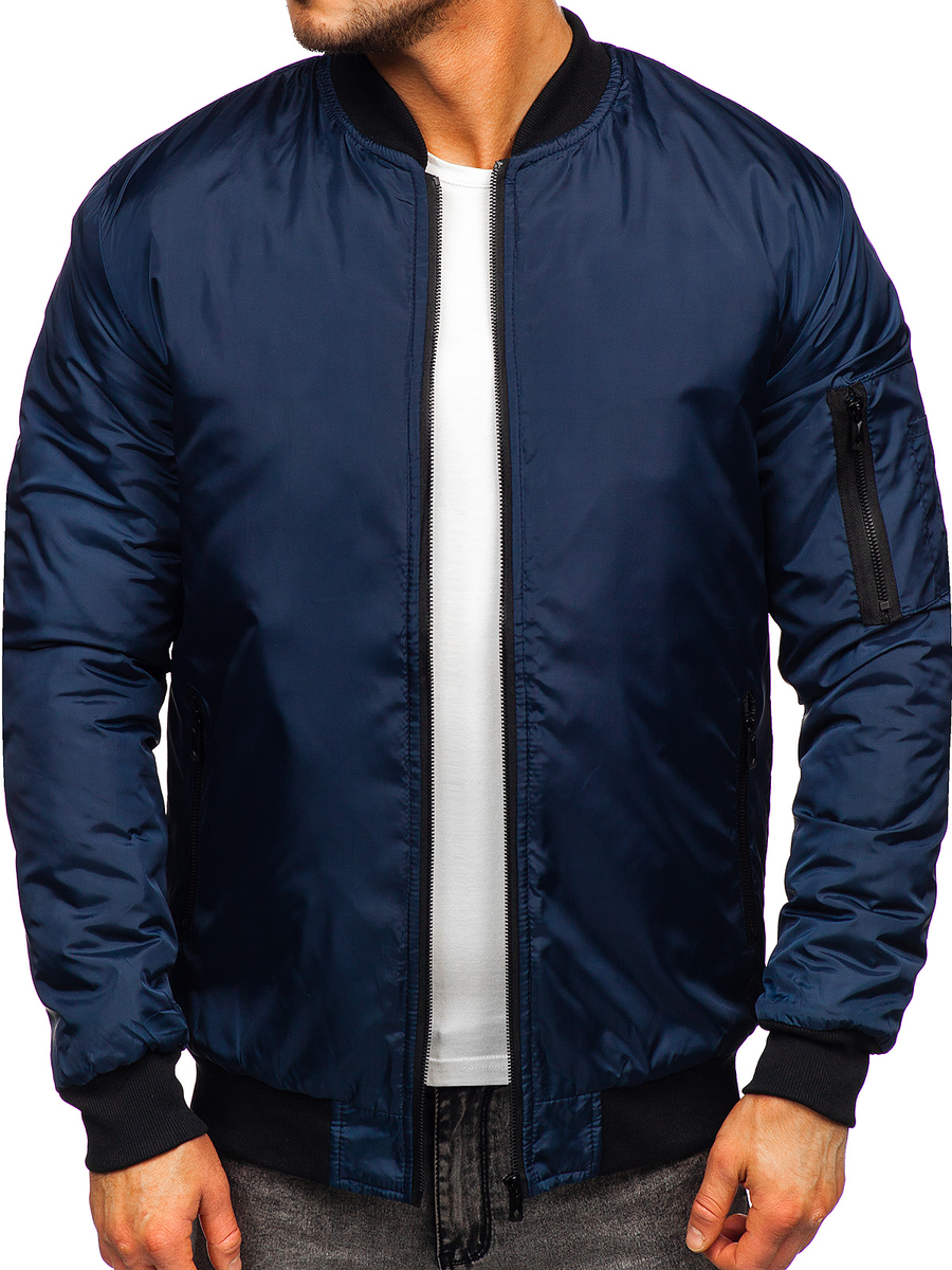  QZH.DUAO Chaqueta bomber Jean para hombre, Azul oscuro : Ropa,  Zapatos y Joyería