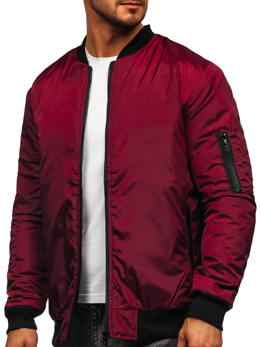 grandioso Sin lugar a dudas doble Chaqueta bomber de entretiempo para hombre color burdeos Bolf AK95 grandioso Sin lugar a dudas doble Chaqueta bomber de entretiempo para hombre color burdeos Bolf AK95