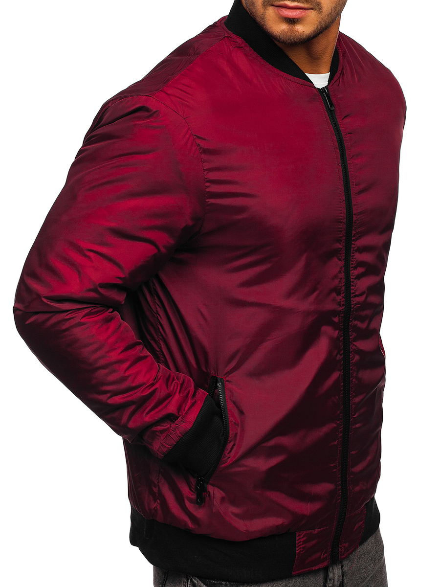 grandioso Sin lugar a dudas doble Chaqueta bomber de entretiempo para hombre color burdeos Bolf AK95 grandioso Sin lugar a dudas doble Chaqueta bomber de entretiempo para hombre color burdeos Bolf AK95
