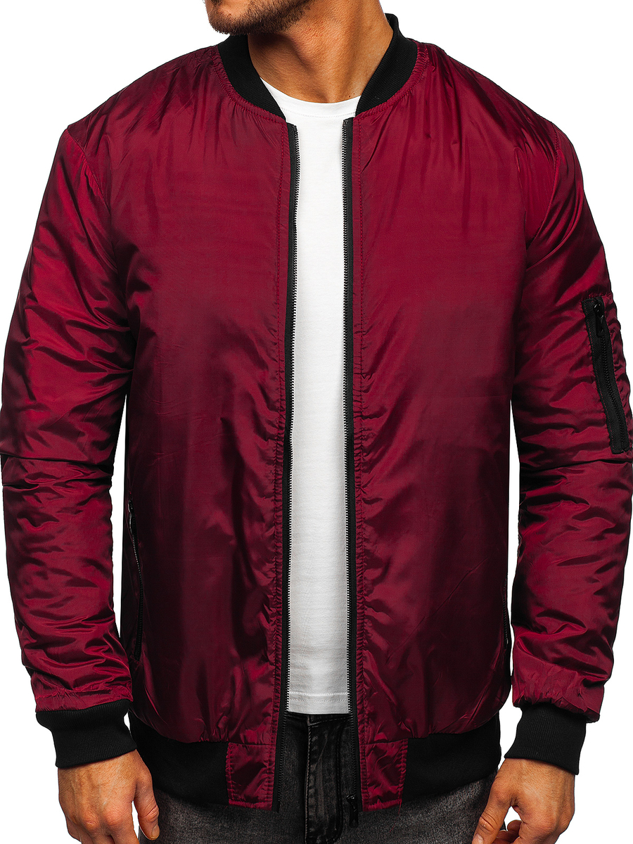 Chaqueta bomber de para hombre burdeos Bolf