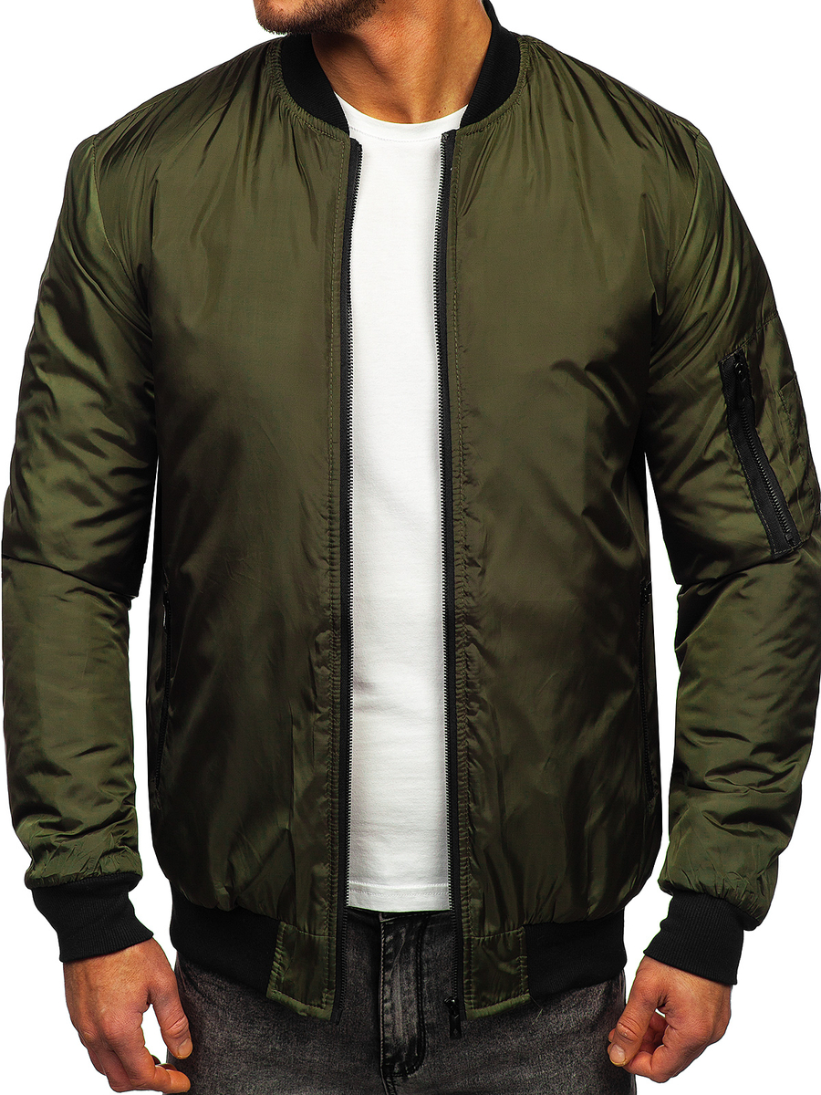 Chaqueta bomber de entretiempo para hombre color verde Bolf AK95