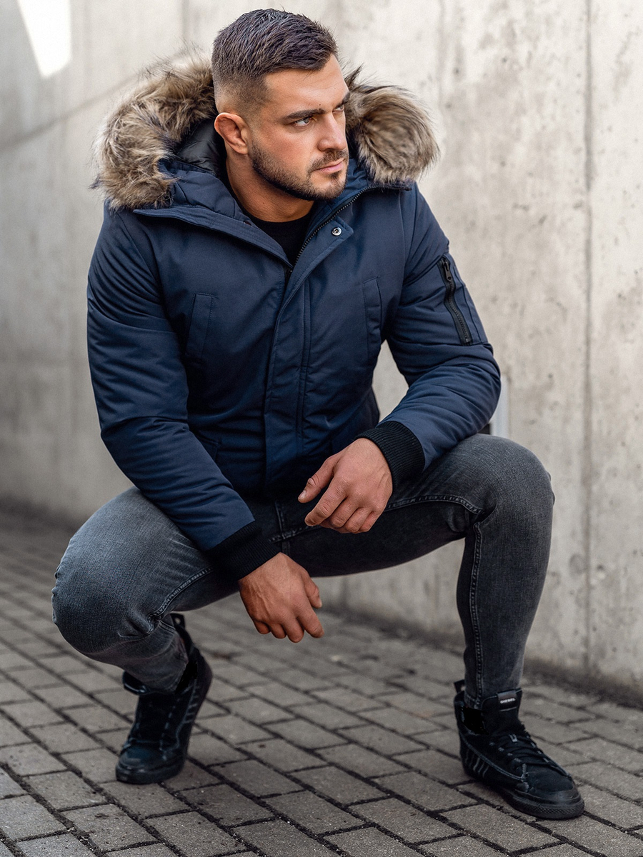 Chaqueta parka de invierno para hombre azul oscuroBolf 22M39