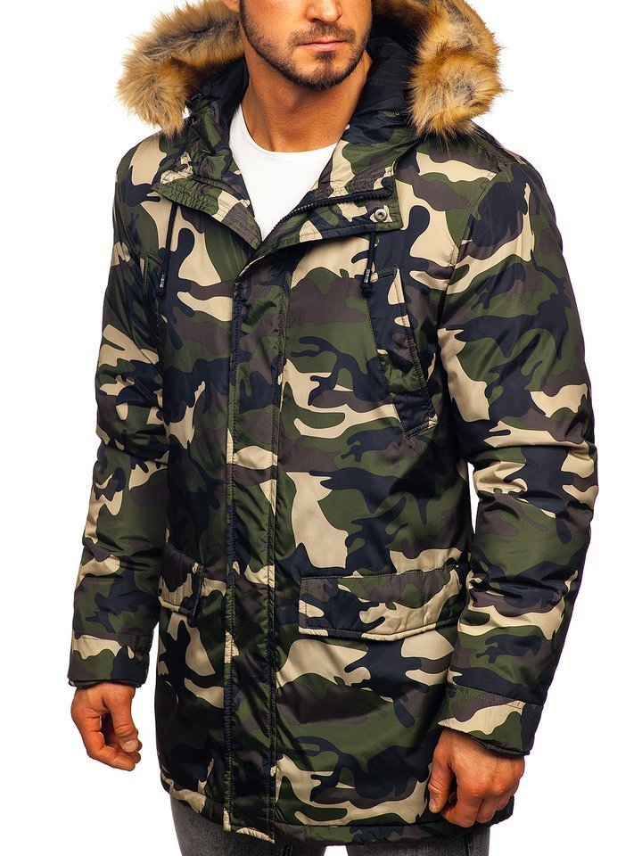 Parka verde Hombre, Parkas, Chaqueta Camuflaje