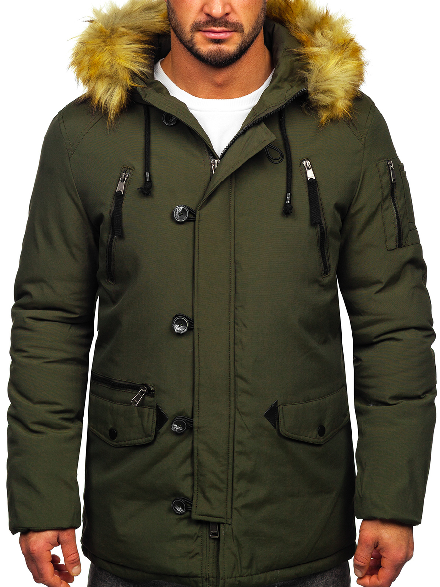 Chaqueta de invierno parka para hombre verde Bolf 1795