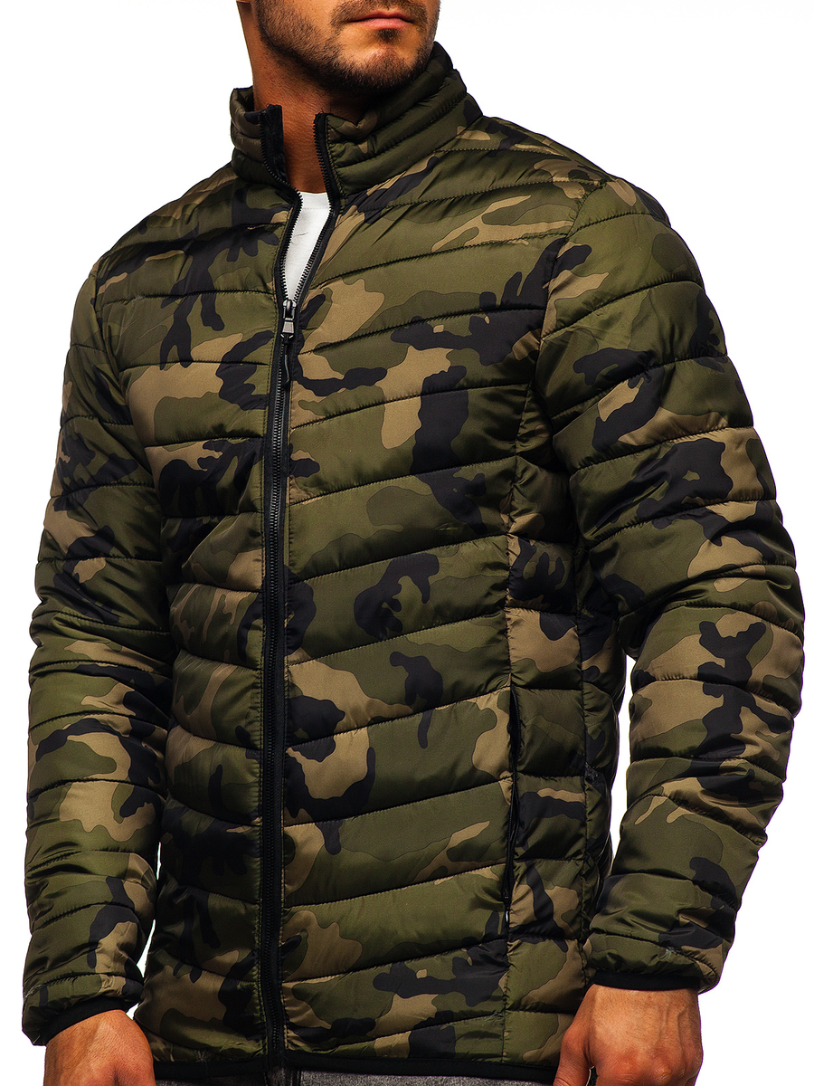 Chaqueta de entretiempo para hombre camuflaje y verde Bolf SM32 VERDE