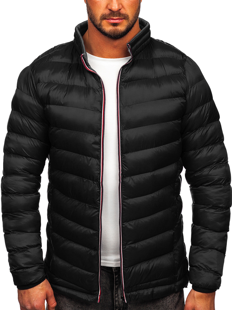 Chaqueta deportiva de invierno acolchada hombre negra Bolf 1100 NEGRO