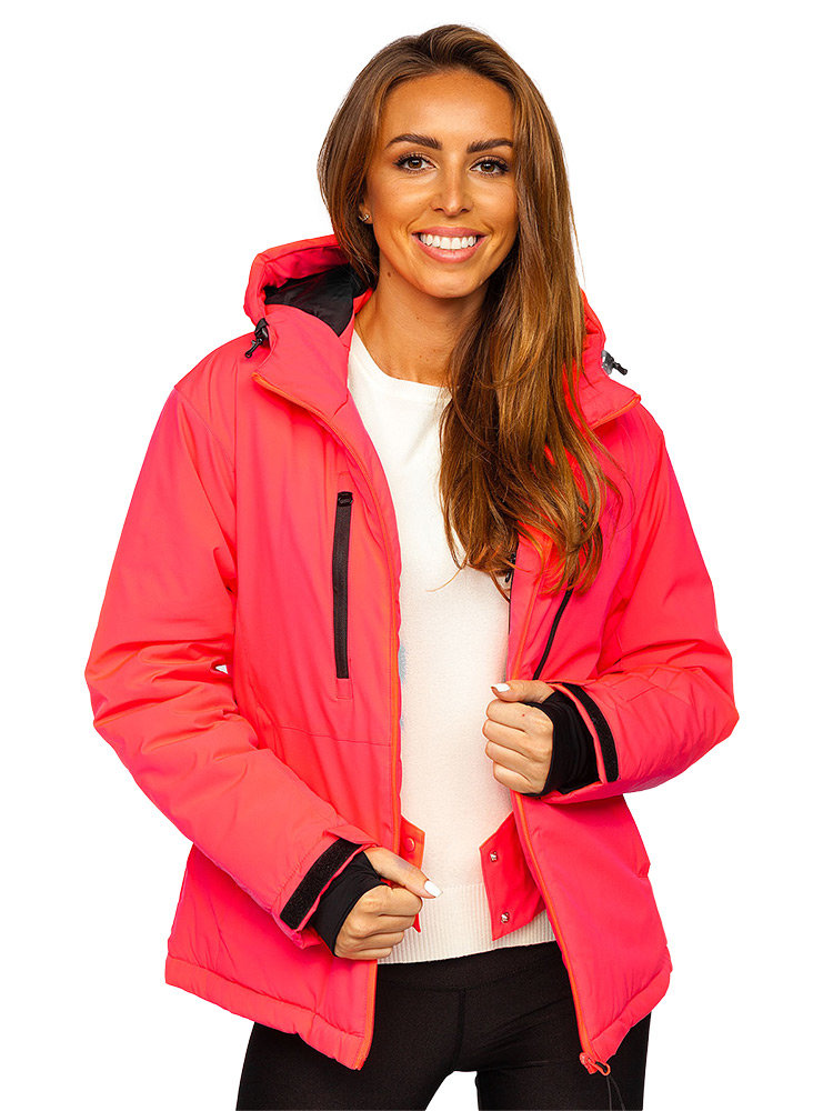 Chaqueta deportiva de invierno para mujer rosa y fluorescente Bolf HH012