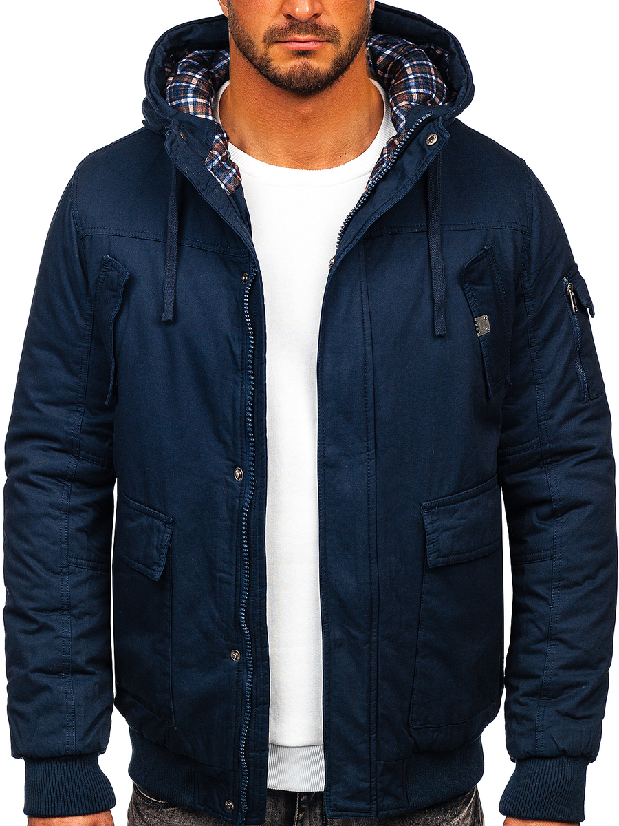 Chaqueta gruesa de invierno de algodón hombre azul oscuro Bolf AZUL OSCURO