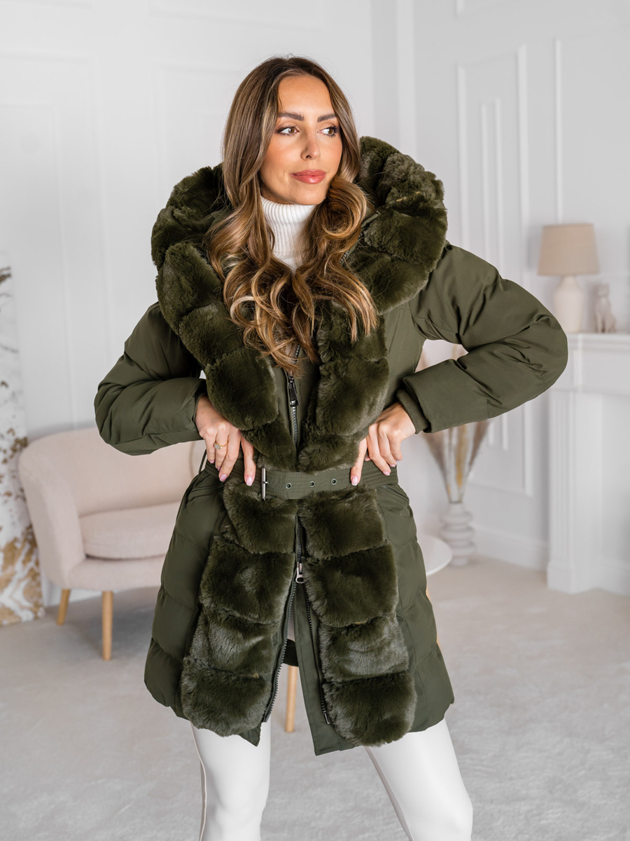 Chaqueta Mujer Invierno,Abrigos Para Mujer Elegante Parka De Piel