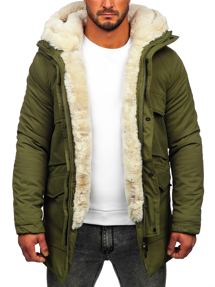 Chaqueta parka de invierno para hombre color caqui Bolf M115 KHAKI