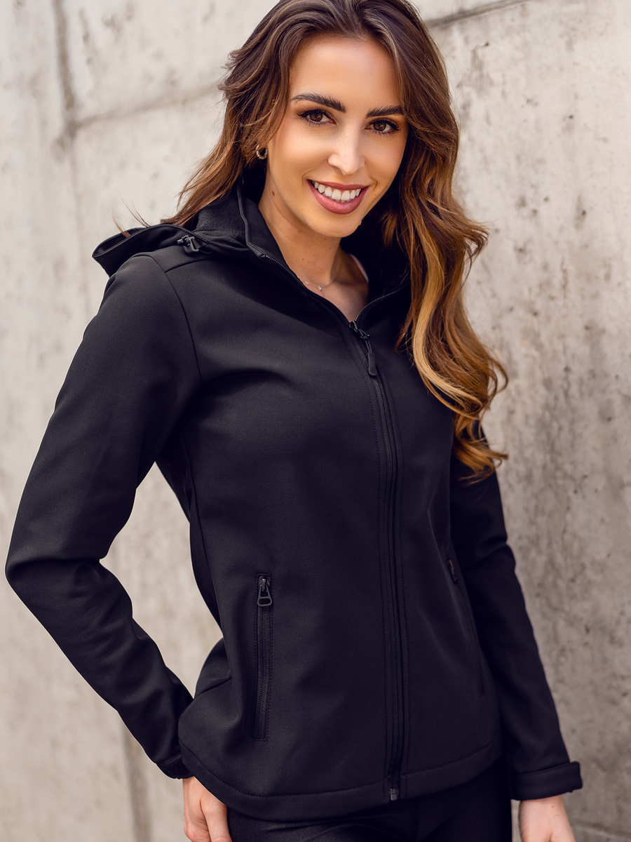 Chaqueta softshell de entretiempo para mujer color negro Bolf HH018