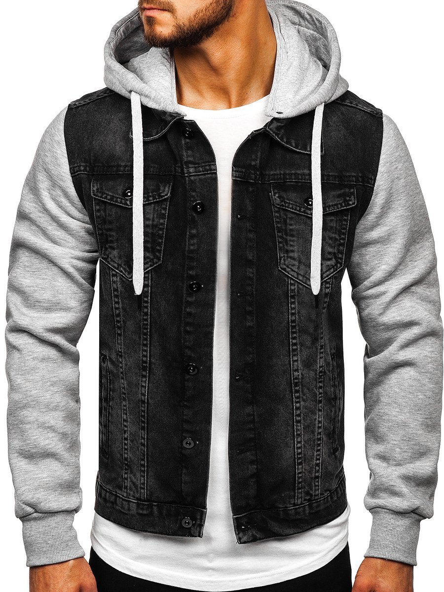 Chaqueta vaquera con capucha hombre top
