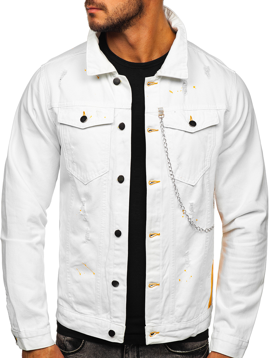 Chaqueta vaquera para hombre blanca Bolf 2-3 BLANCO