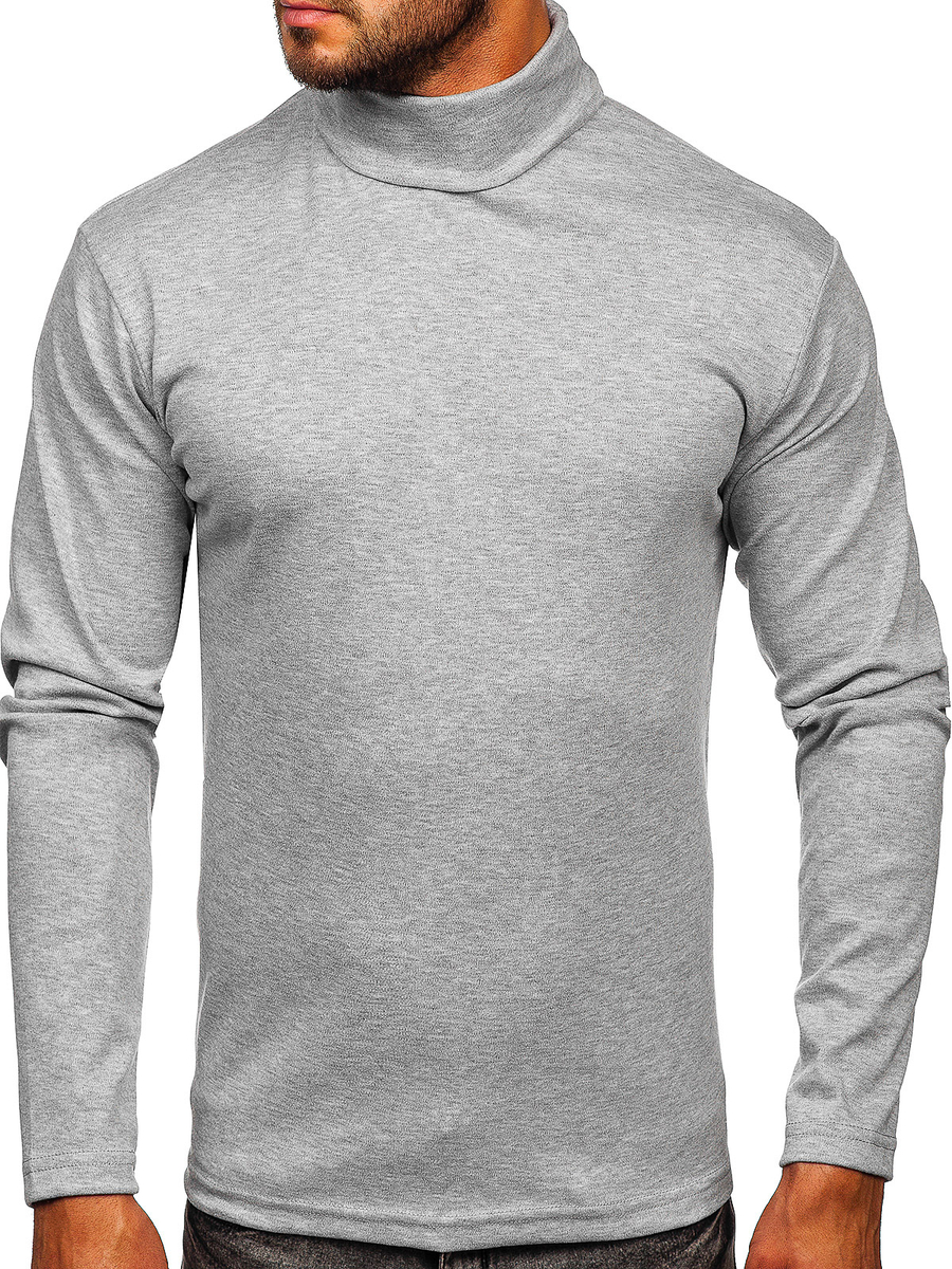 Nacional Deducir Bueno Jersey básico de cuello alto para hombre gris Bolf 145347 GRIS