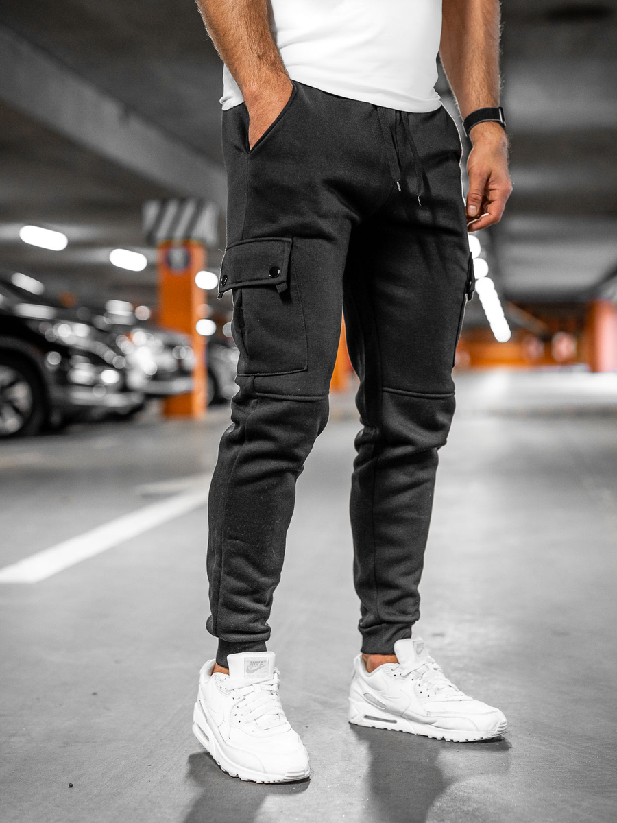 Pantalon chandal on sale negro hombre