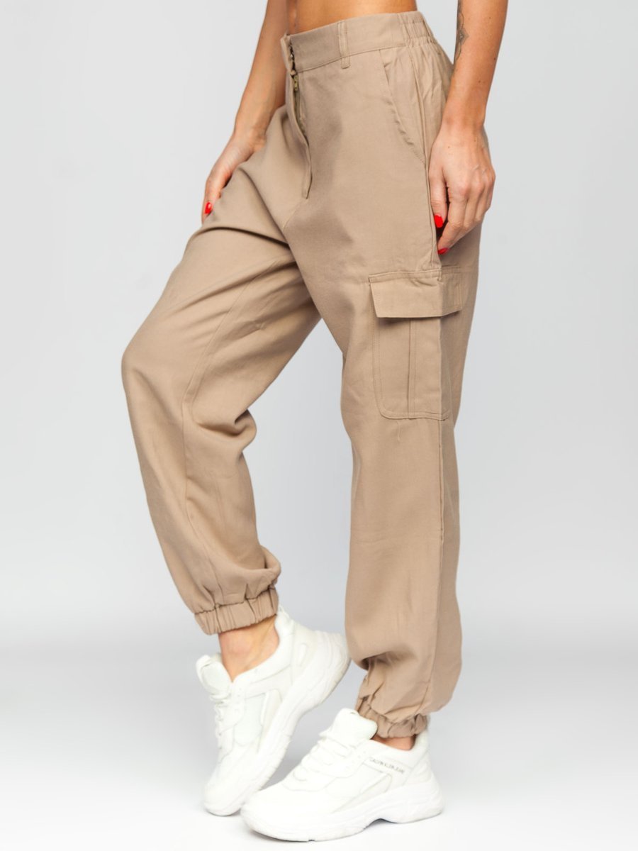 Pantalón cargo para mujer color beige Bolf HM005