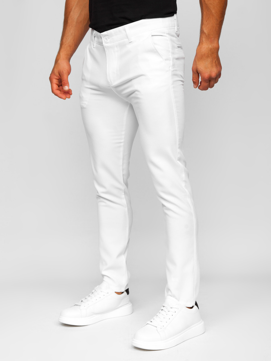 Pantalones Mujer, Pantalón Chino Blanco Natural