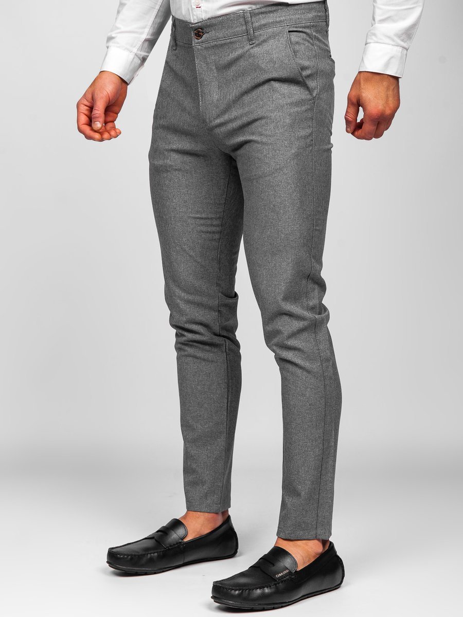Pantalón chino de tela para hombre gris Bolf 0016