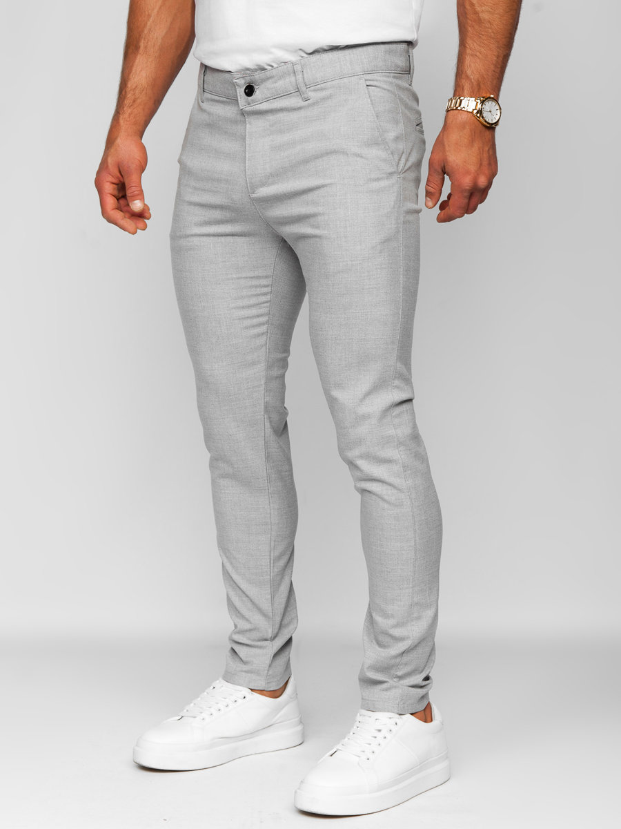 Pantalón chino de tela para hombre gris Bolf 0041 GRIS