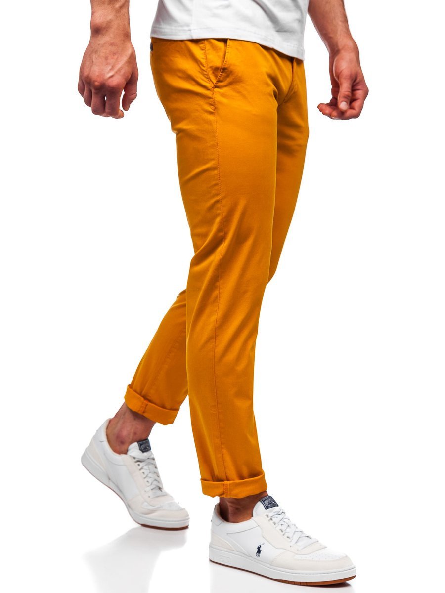 Pantalones de campana de hombre de color naranja