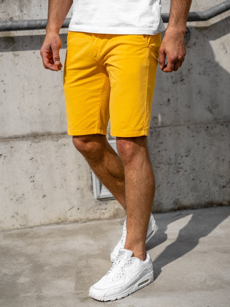 Pantalón corto para hombre color azul amarillo 1142 AMARILLO