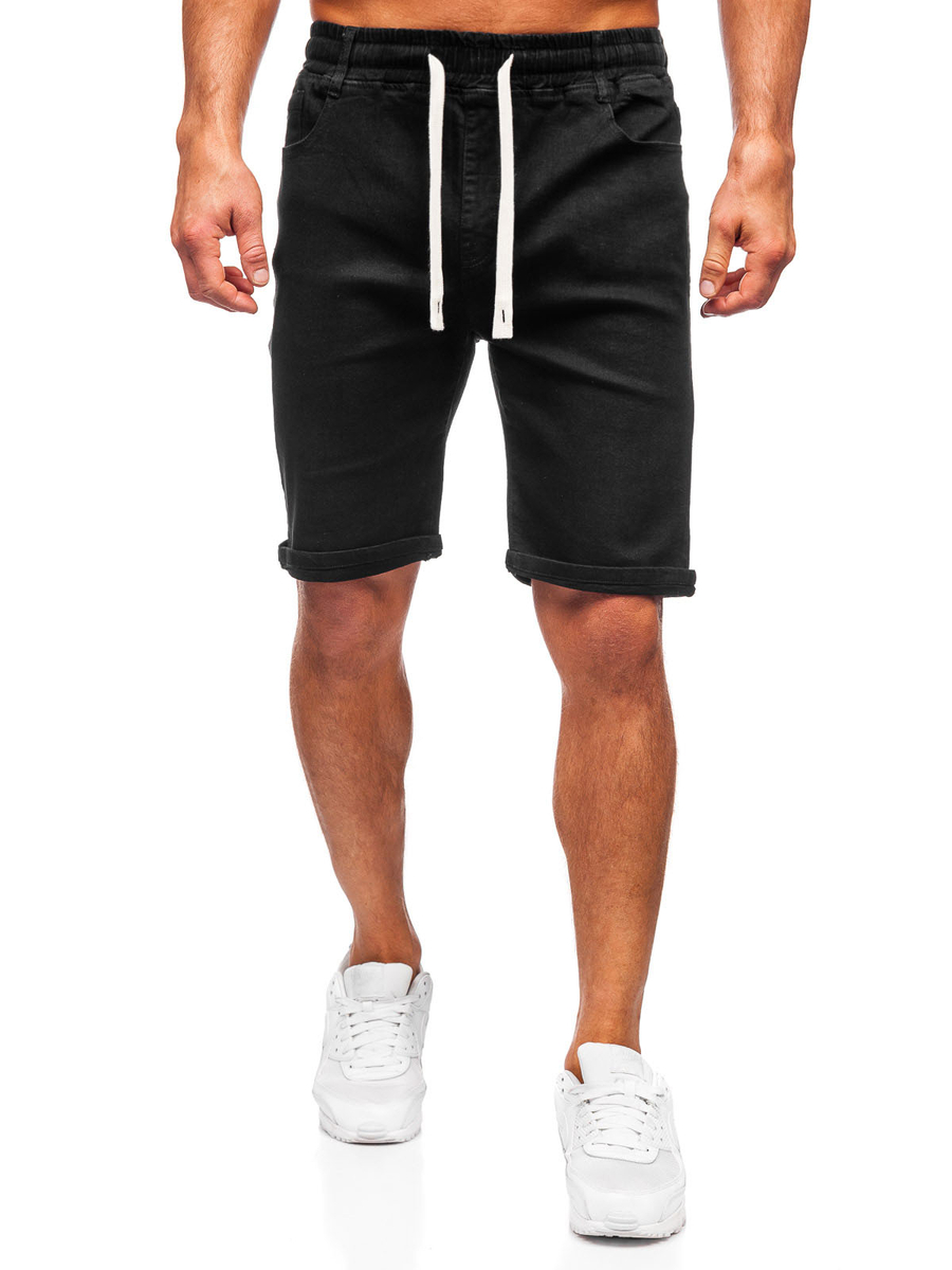 Pantalon corto vaquero para hombre negro Bolf 8108