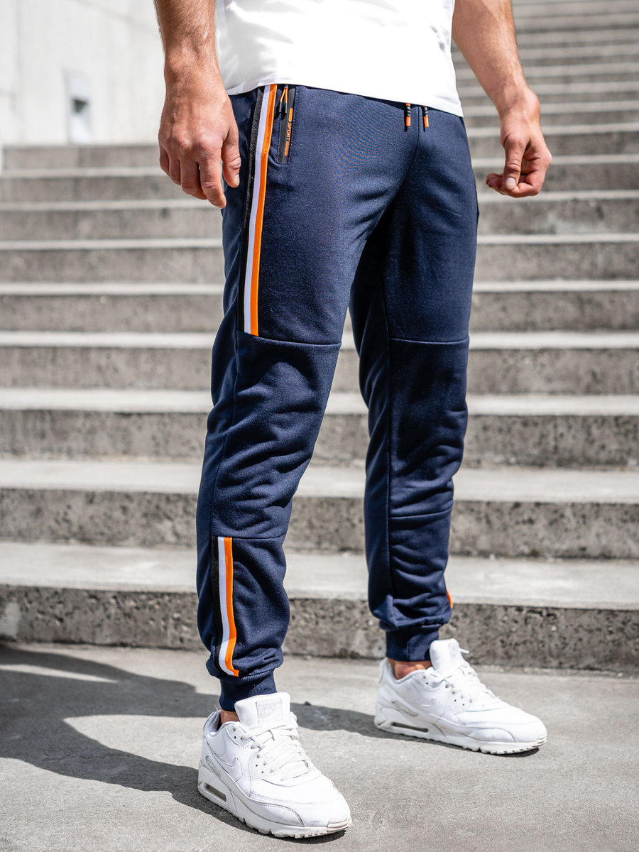 Pantalón de chándal jogger para hombre azul oscuro Bolf K10336A