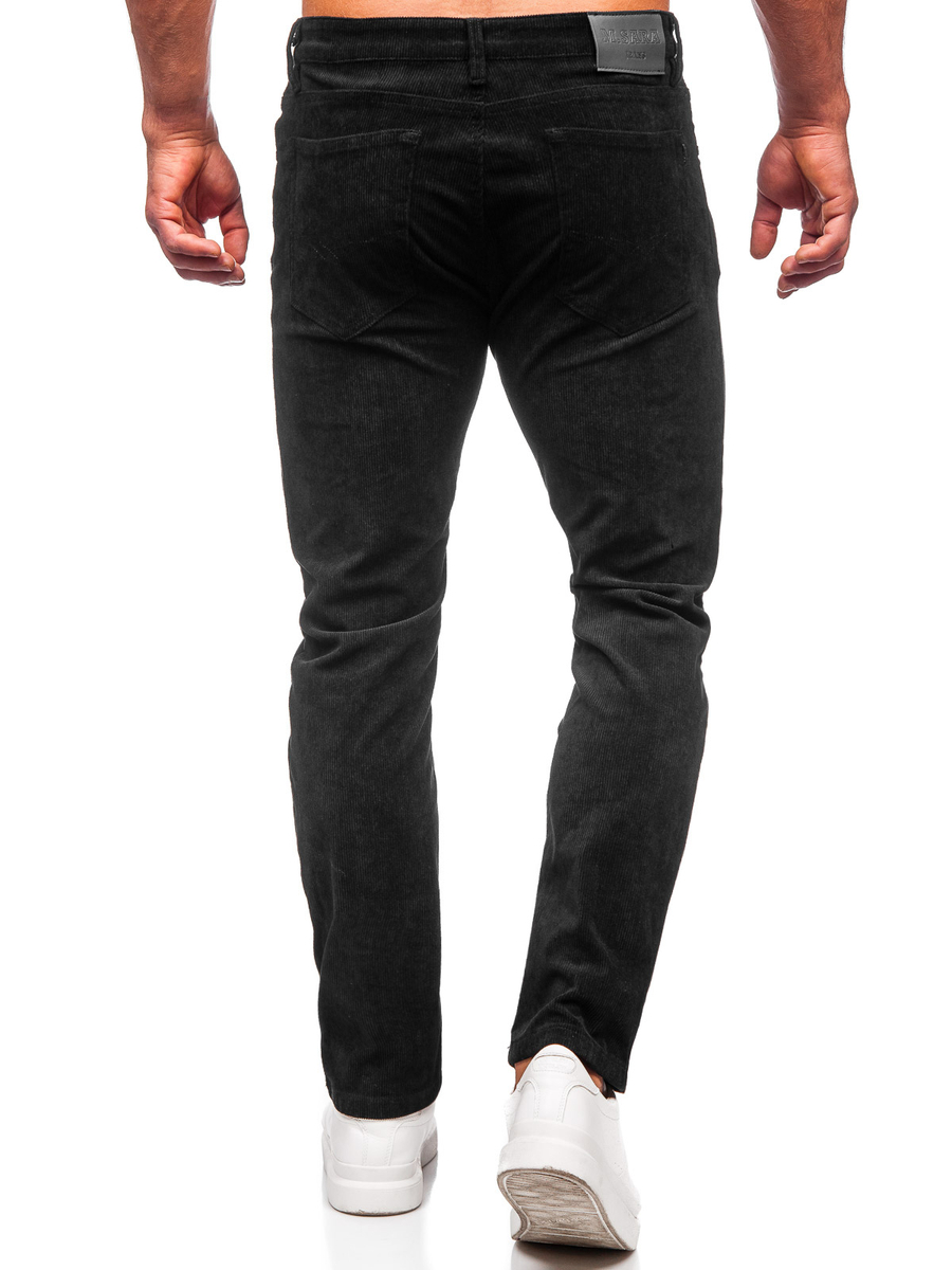 Pantalón de pana para hombre negro Bolf KA9916