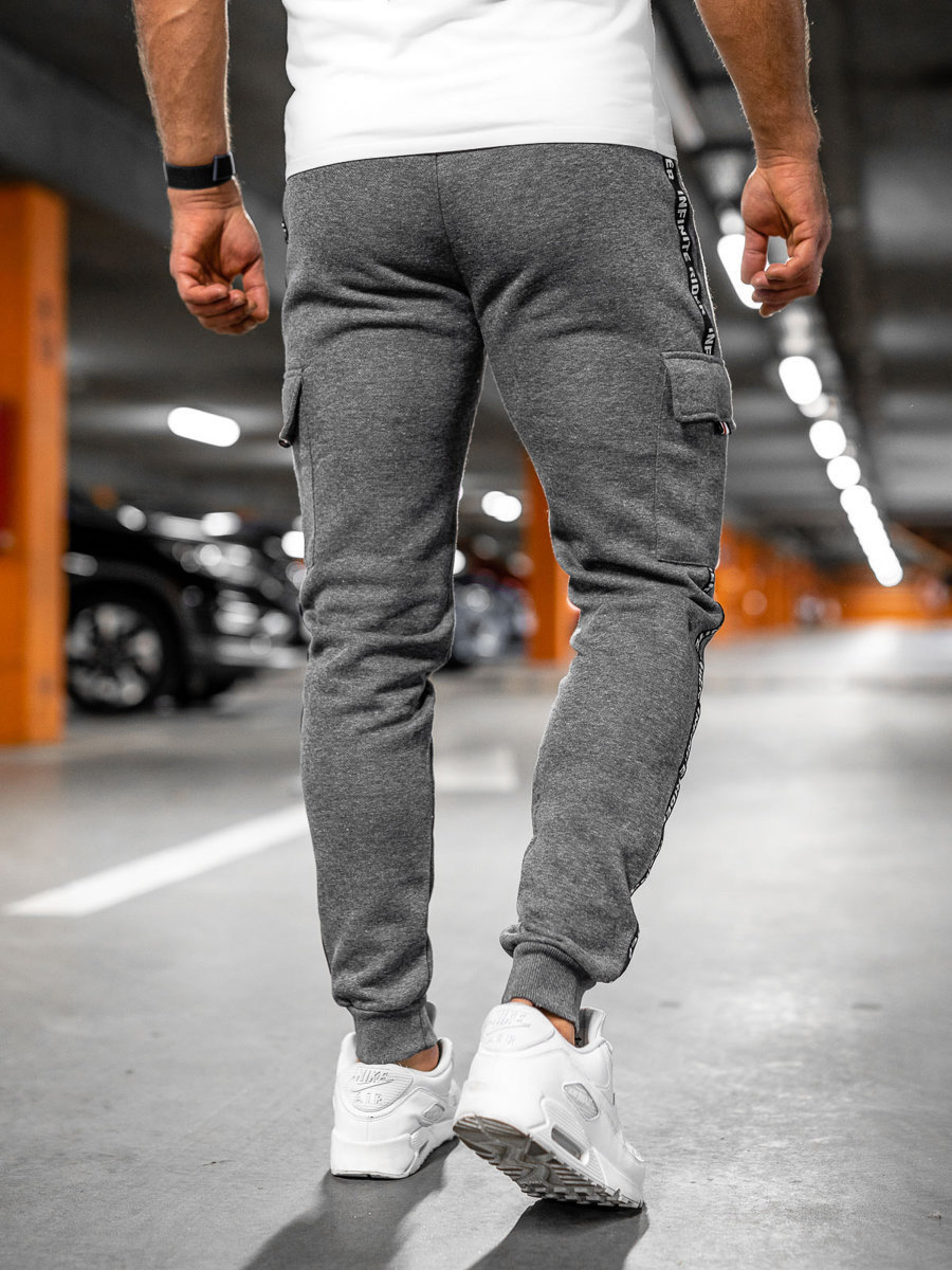 Pantalón grueso de combate joggers de chándal para hombre gris Bolf JX8715A  GRIS