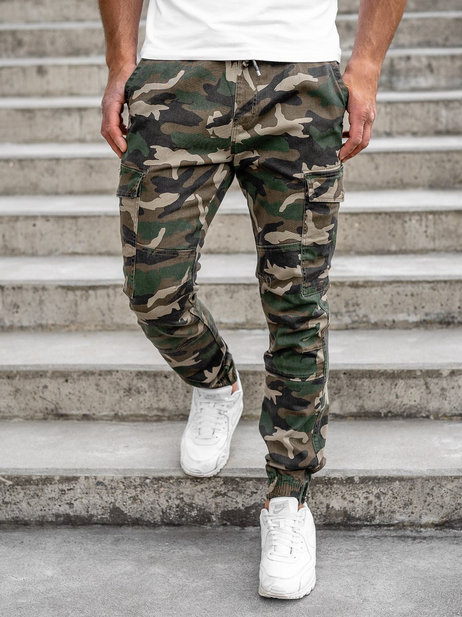 Elemento De Camuflaje, Pantalones De Carga Con Solapa Para Hombres,  Pantalones Jogger De Moda Ajustados