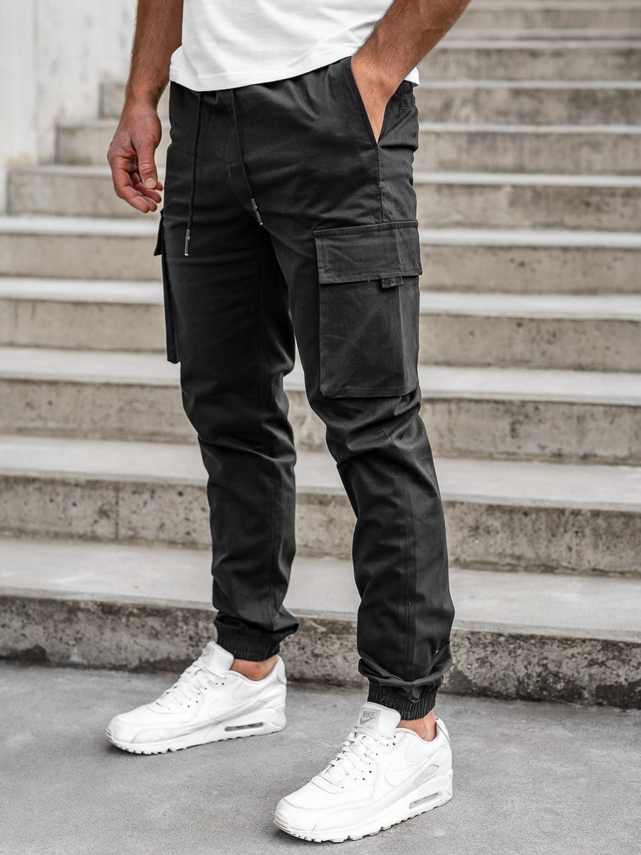 pantalones hombre negros