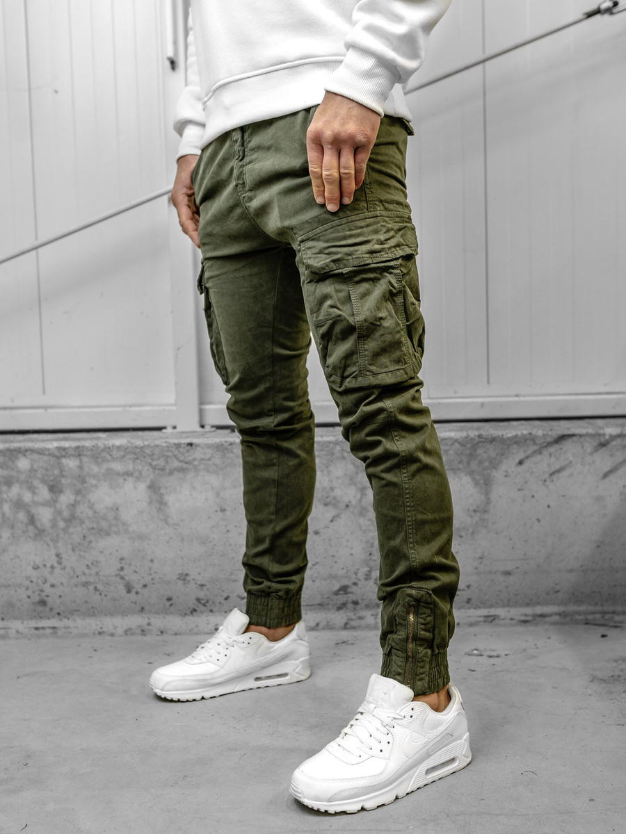 Pantal n jogger de tela cargo para hombre caqui Bolf 2233A
